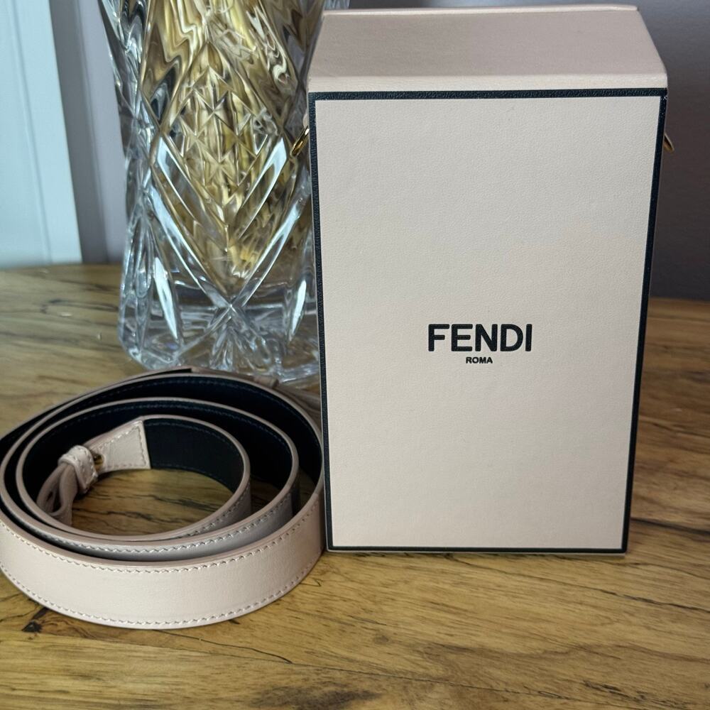 Fendi Pink Leather Vertical Box Crossbody Bag Authentic CoA